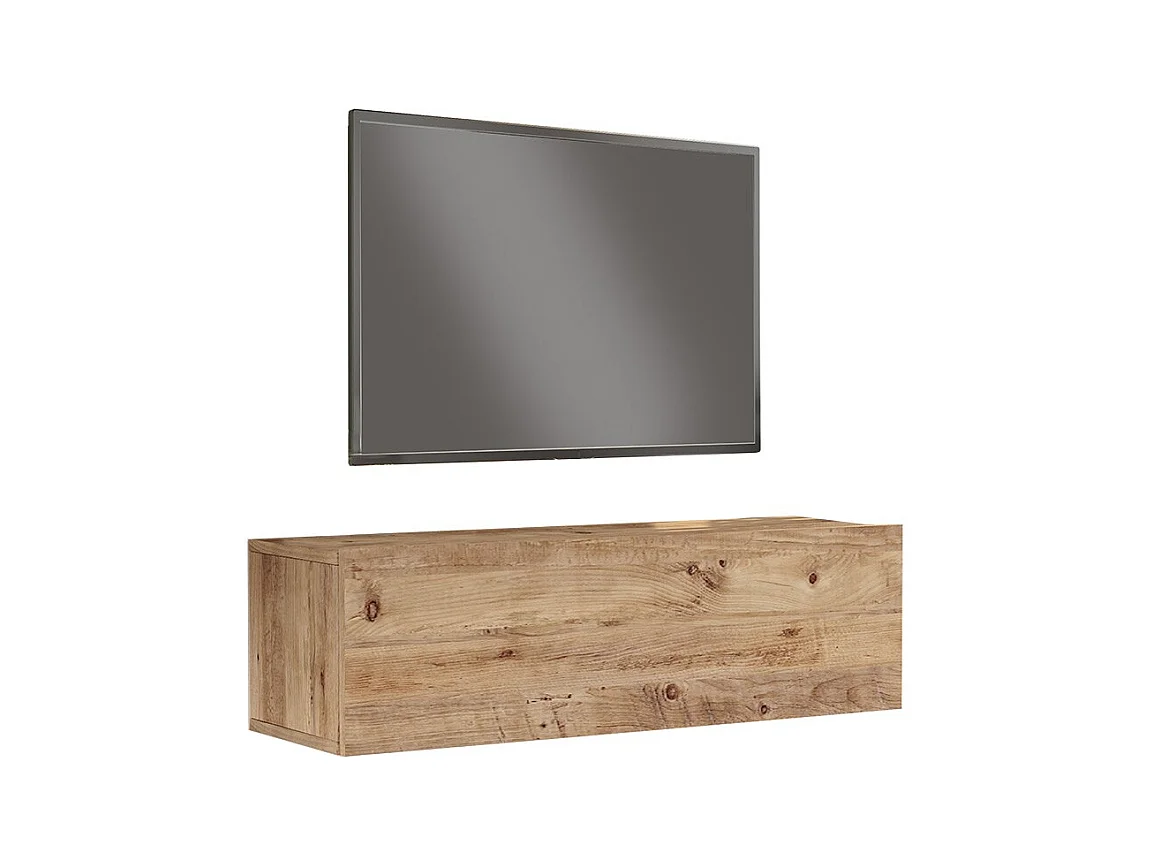 Mueble TV Moderno con Puerta en Melamina Color Madera 100x31.5x29.6cm - Diseño Elegante para Salón.