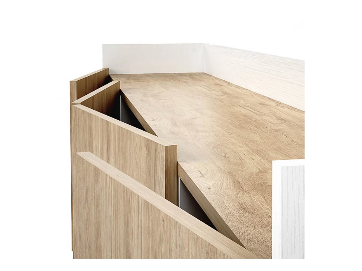 Aparador, Mueble Tv, Salón Comedor 4 Puertas, Armario Auxiliar Color Blanco y Roble, Medidas: 180x63x33,5 Cm