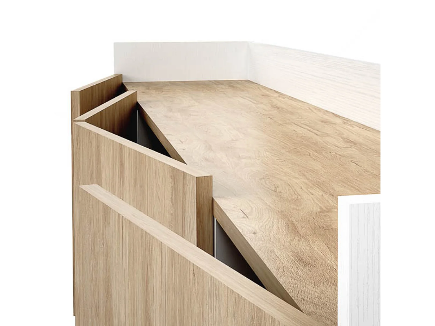 Aparador, Mueble Tv, Salón Comedor 4 Puertas, Armario Auxiliar Color Blanco y Roble, Medidas: 180x63x33,5 Cm