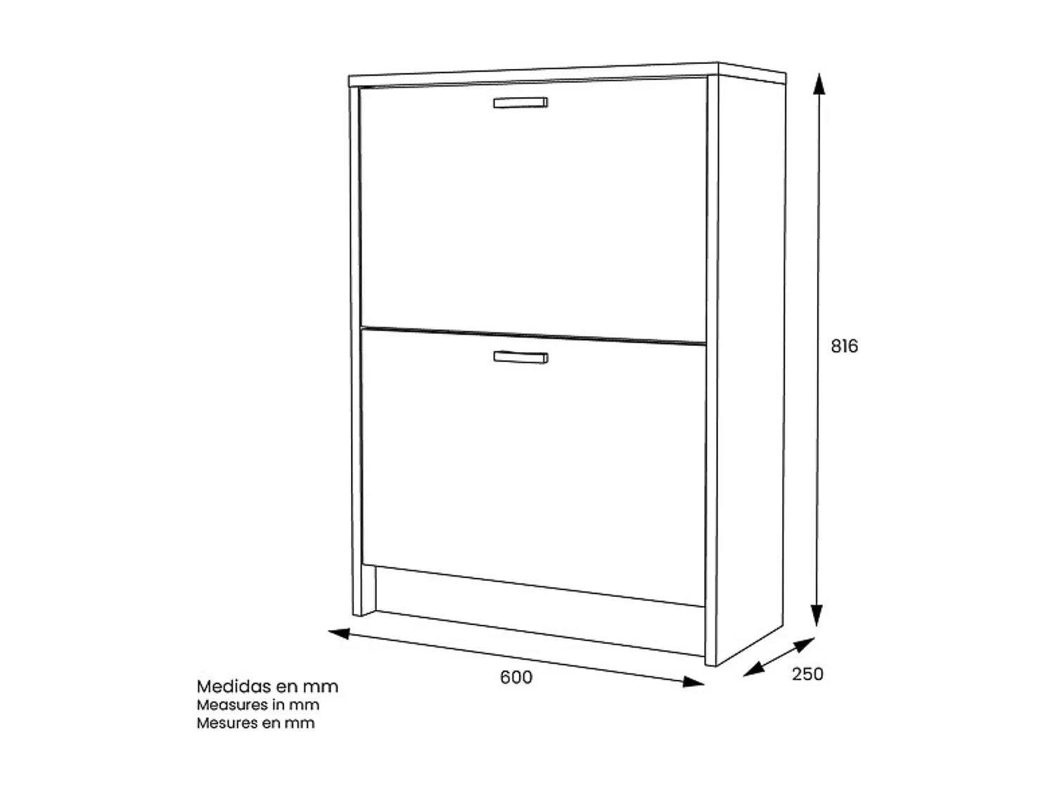 Zapatero Recibidor Blanco – Mueble Auxiliar Estrecho con 2 Puertas | Capacidad 12 Pares | 81,6 x 60 x 25 cm