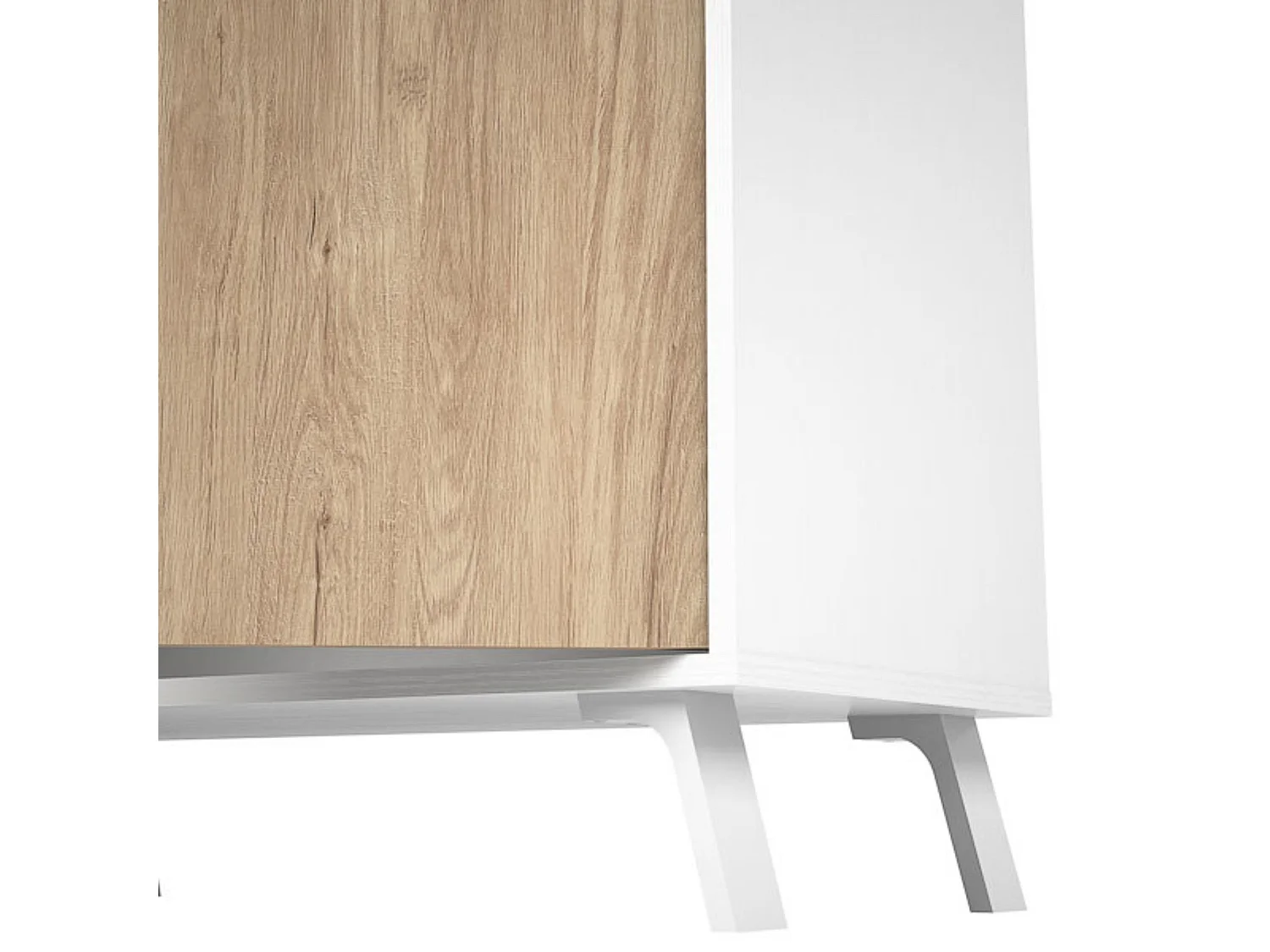 Aparador, Buffet, Salón Comedor 3 Puertas, Armario Auxiliar Color Blanco y Roble, Medidas: 140x87x40 Cm