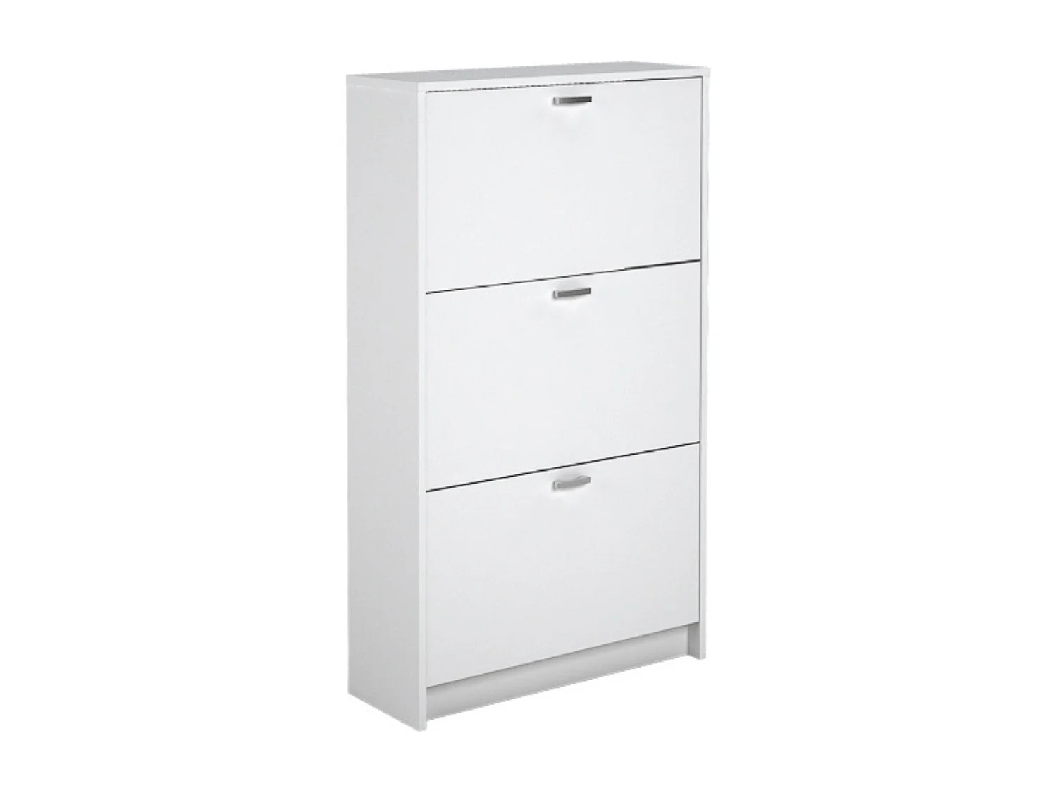 Zapatero Compacto Blanco – Mueble con 3 Puertas y Doble Profundidad | MDF con Acabado Melamina | 70 x 25 x 120 cm