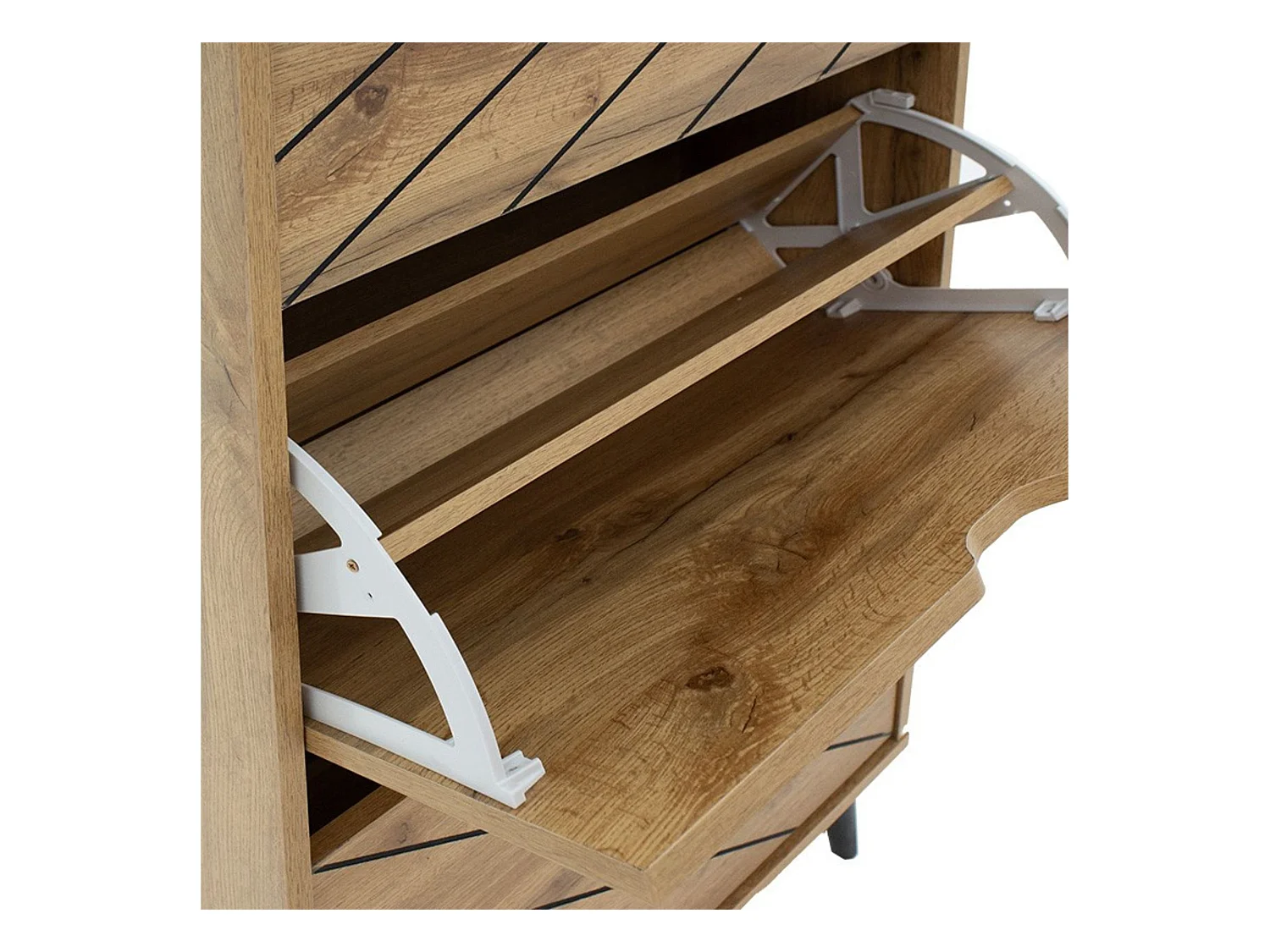 Zapatero Color Sonoma, Capacidad para 9 Pares, 60x23.8x131.6 cm