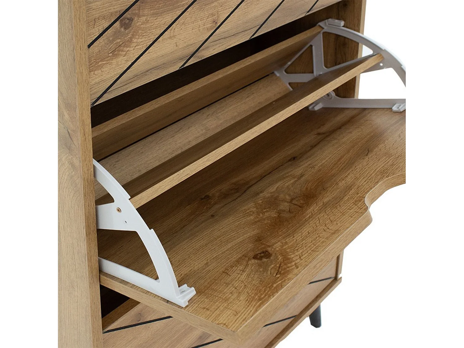 Zapatero Color Sonoma, Capacidad para 9 Pares, 60x23.8x131.6 cm