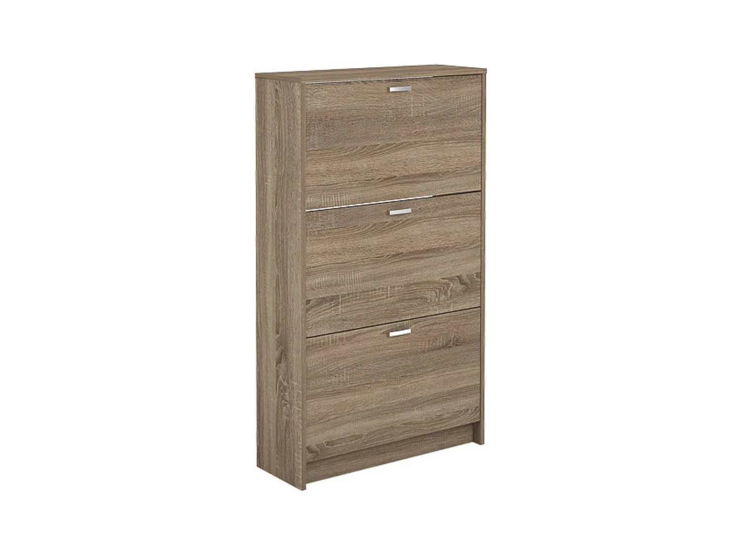 Zapatero Compacto Roble – Mueble con 3 Puertas y Doble Profundidad | MDF con Acabado Melamina | 70 x 25 x 120 cm
