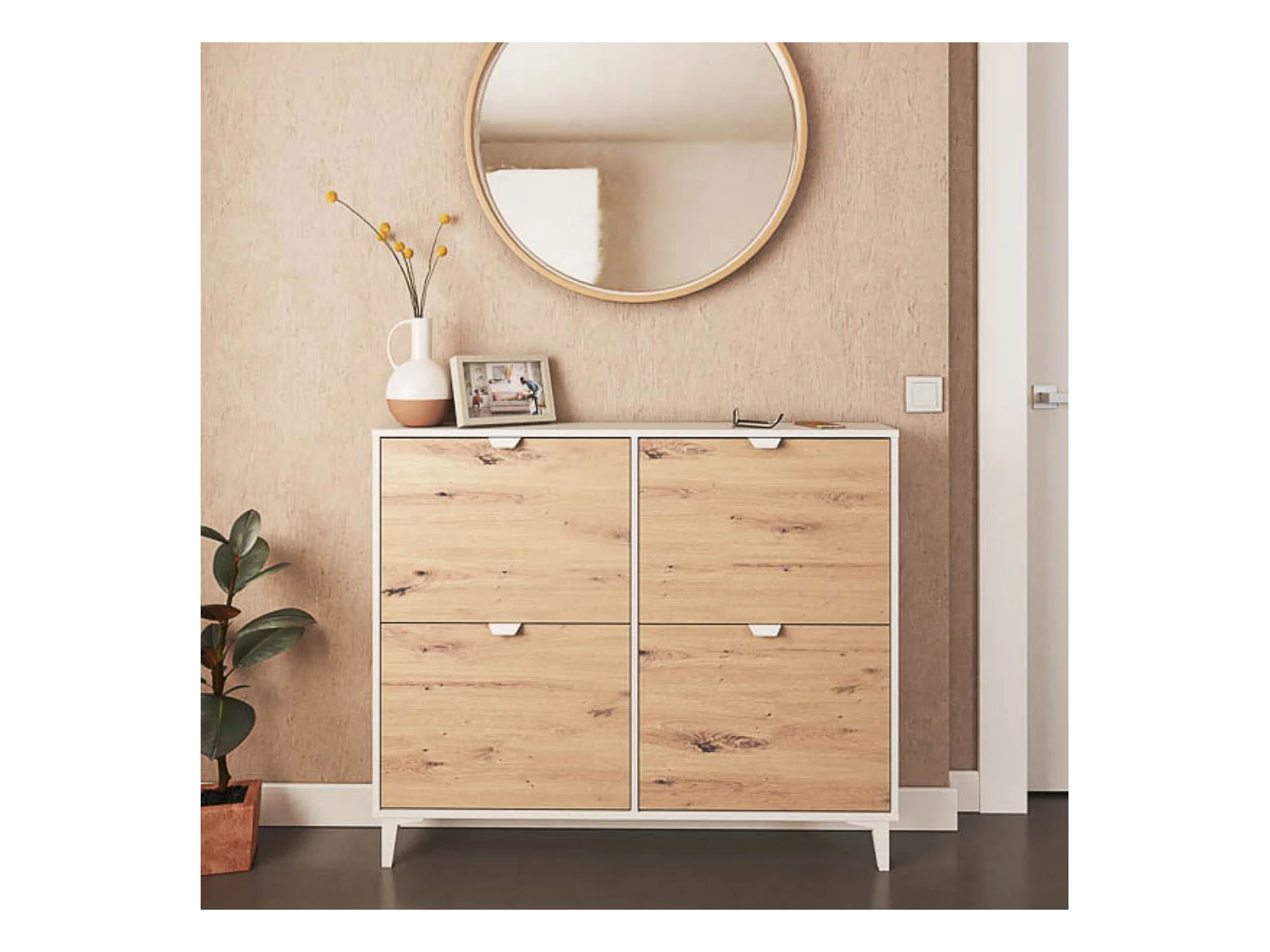 Mueble Zapatero - Almacenamiento Elegante y Práctico | 97,4 x 116,8 x 20 cm (alto x ancho x fondo)