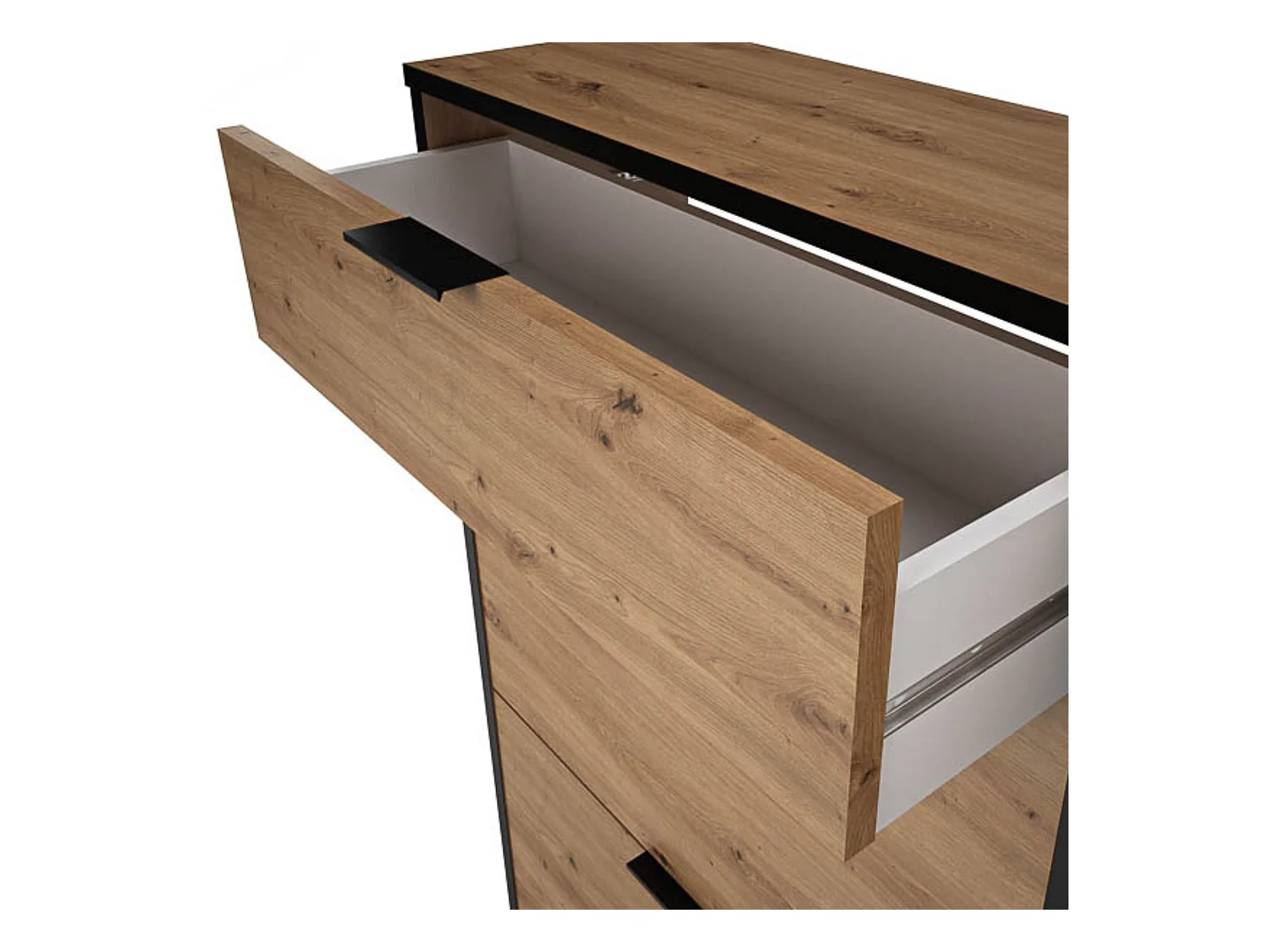 Mueble Zapatero de Entrada – 2 Puertas y 1 Cajón | Color Roble/Pizarra | 110 x 90 x 24,5 cm