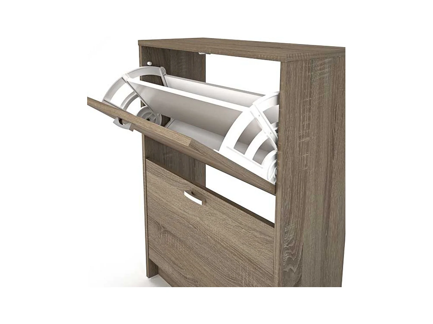 Zapatero Recibidor Roble – Mueble Auxiliar Estrecho con 2 Puertas | Capacidad 12 Pares | 81,6 x 60 x 25 cm