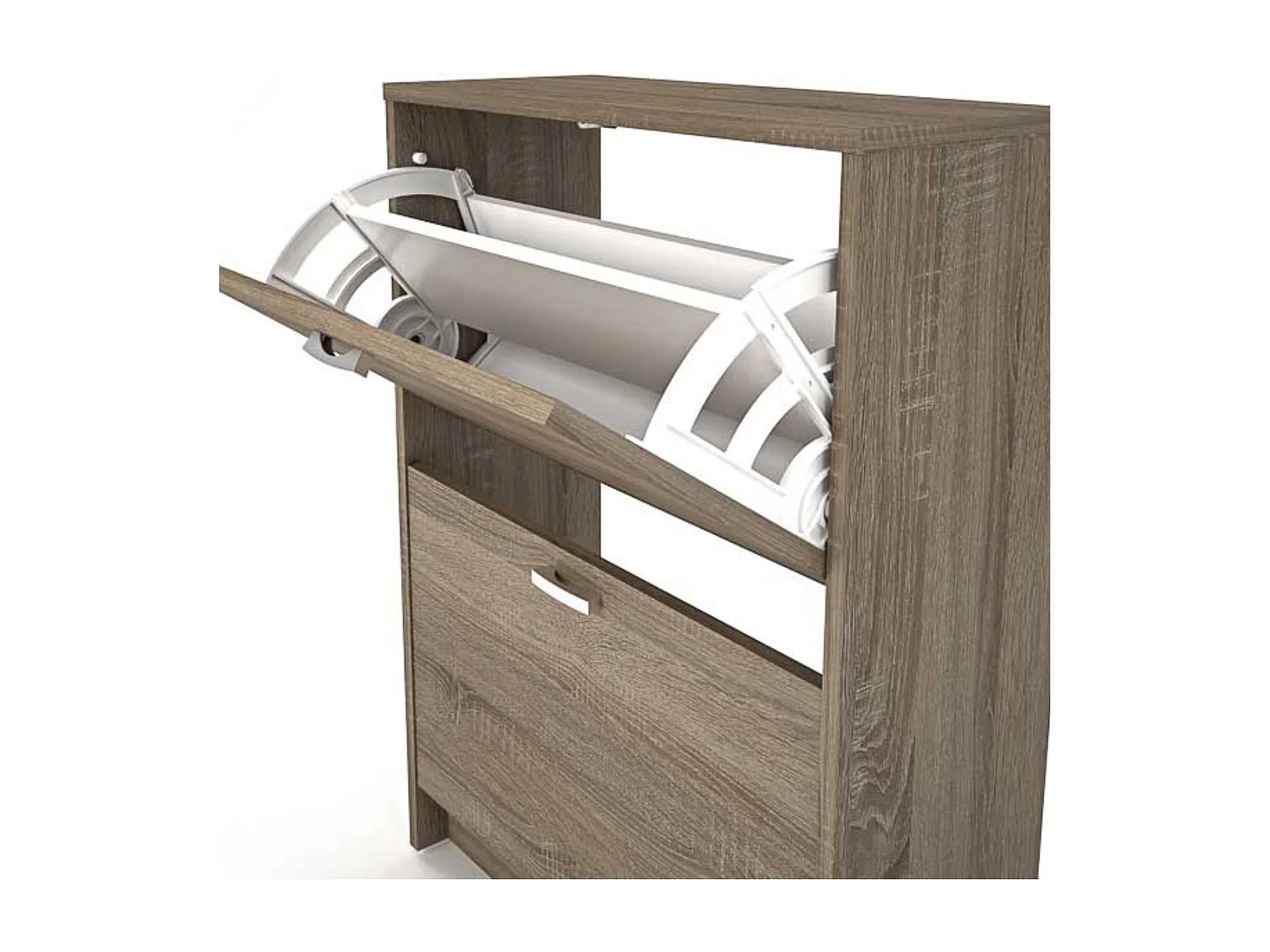 Zapatero Recibidor Roble – Mueble Auxiliar Estrecho con 2 Puertas | Capacidad 12 Pares | 81,6 x 60 x 25 cm