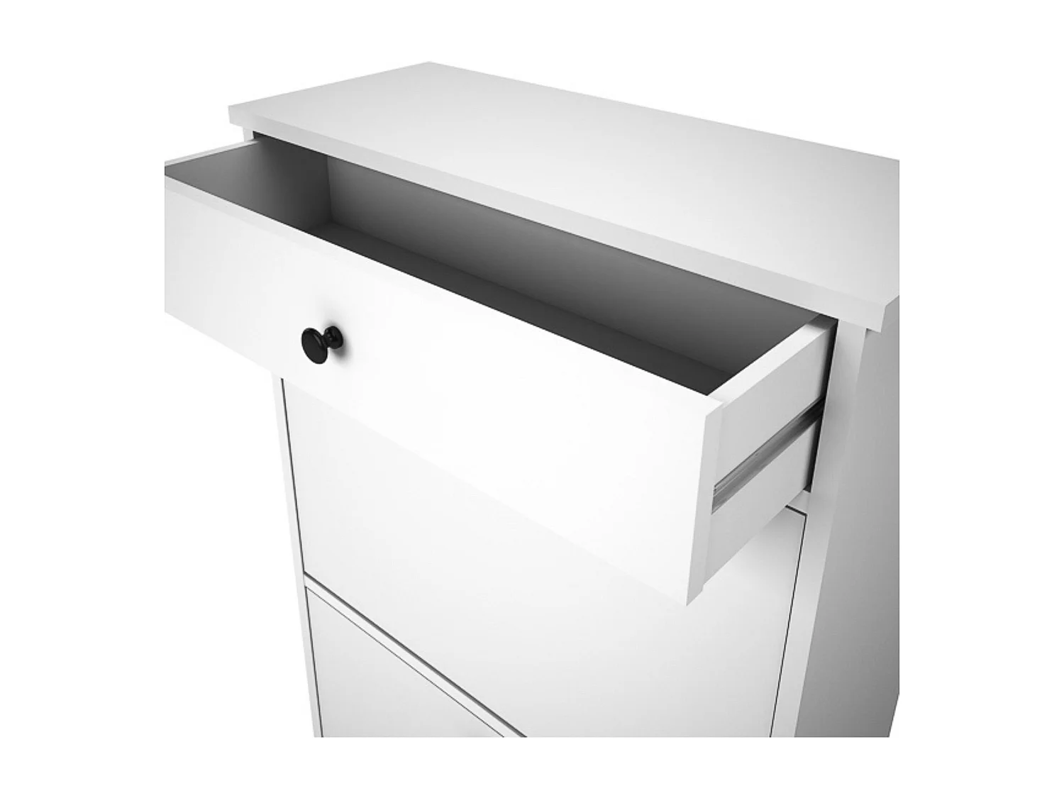 Mueble Zapatero Blanco con 2 Puertas y 1 Cajón | 61,1 x 110 x 25 cm