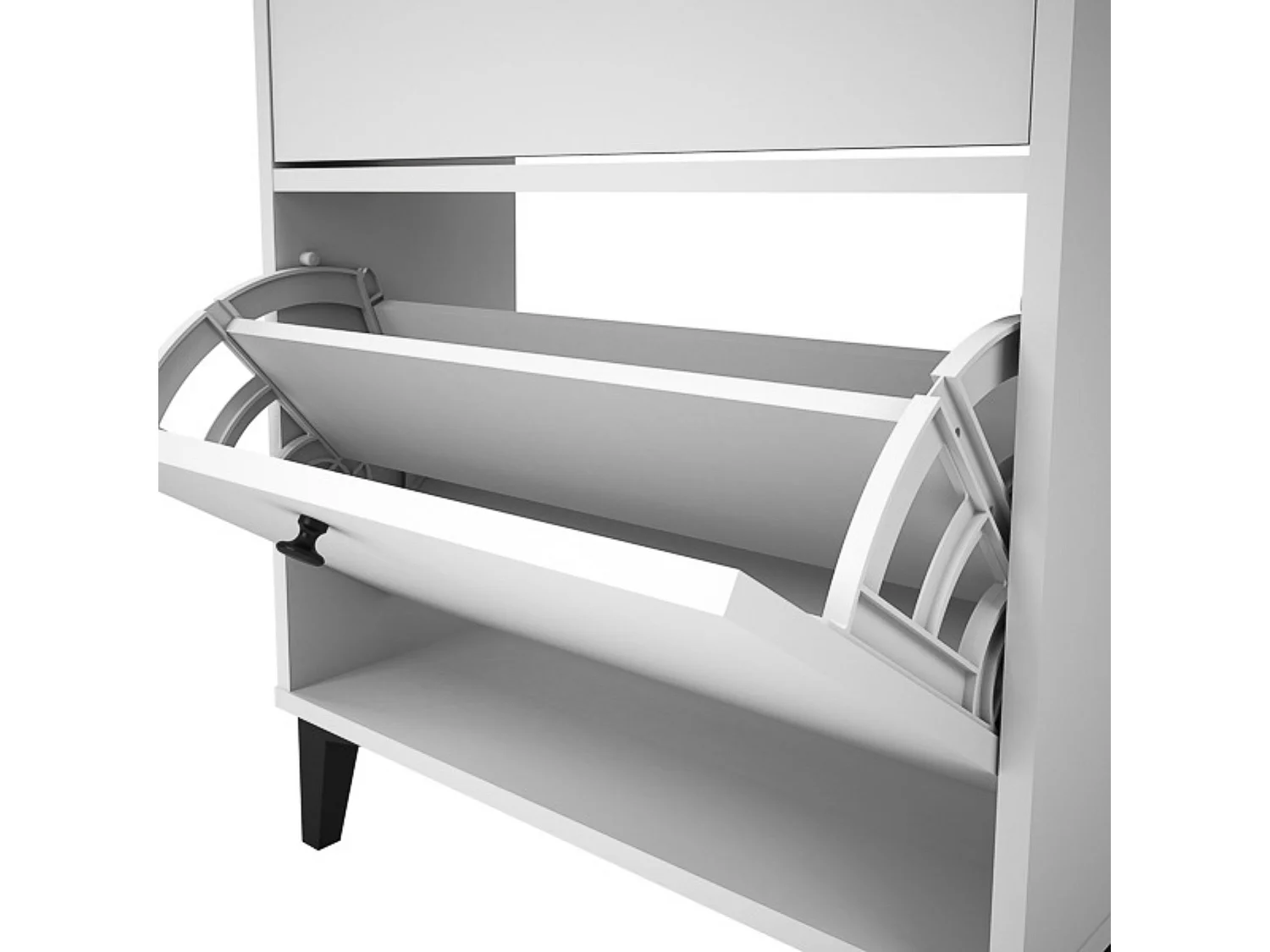 Mueble Zapatero Blanco con 2 Puertas y 1 Cajón | 61,1 x 110 x 25 cm