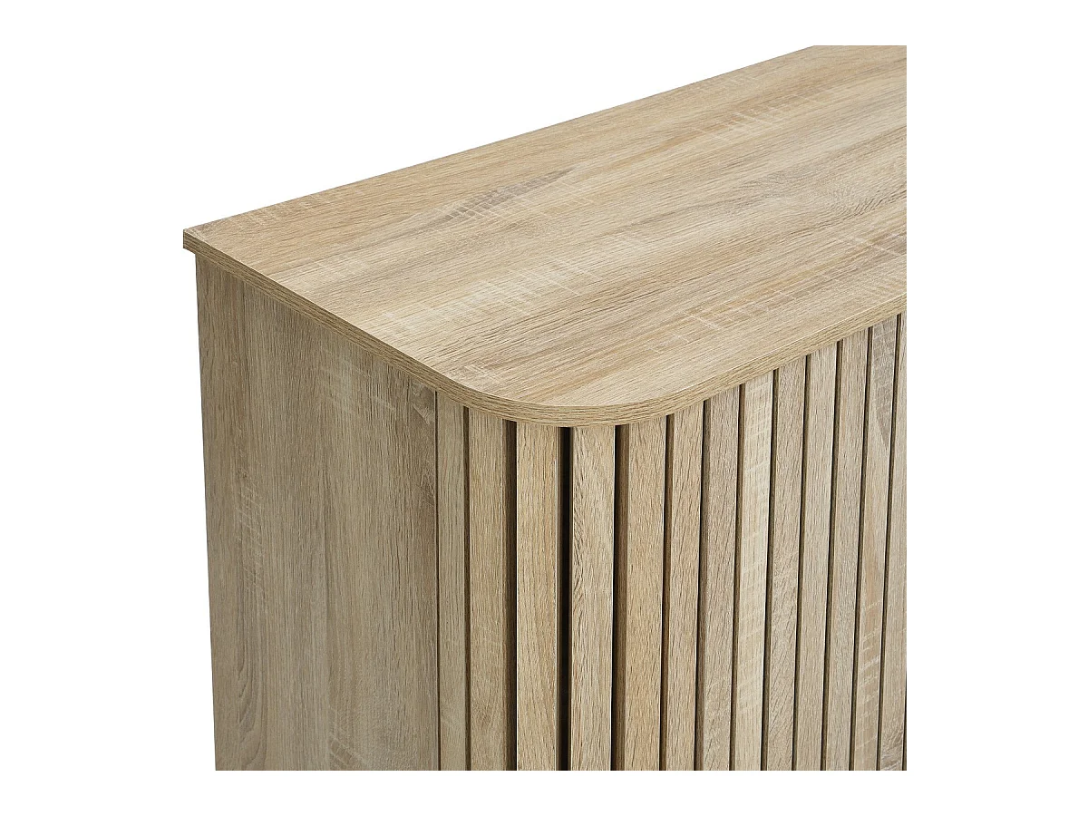 Buffet 3 portes rainurées couleur chêne L160xH78 cm - Solna