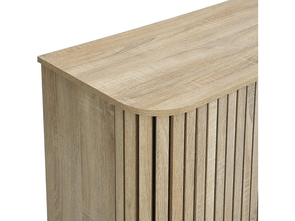 Buffet 3 portes rainurées couleur chêne L160xH78 cm - Solna