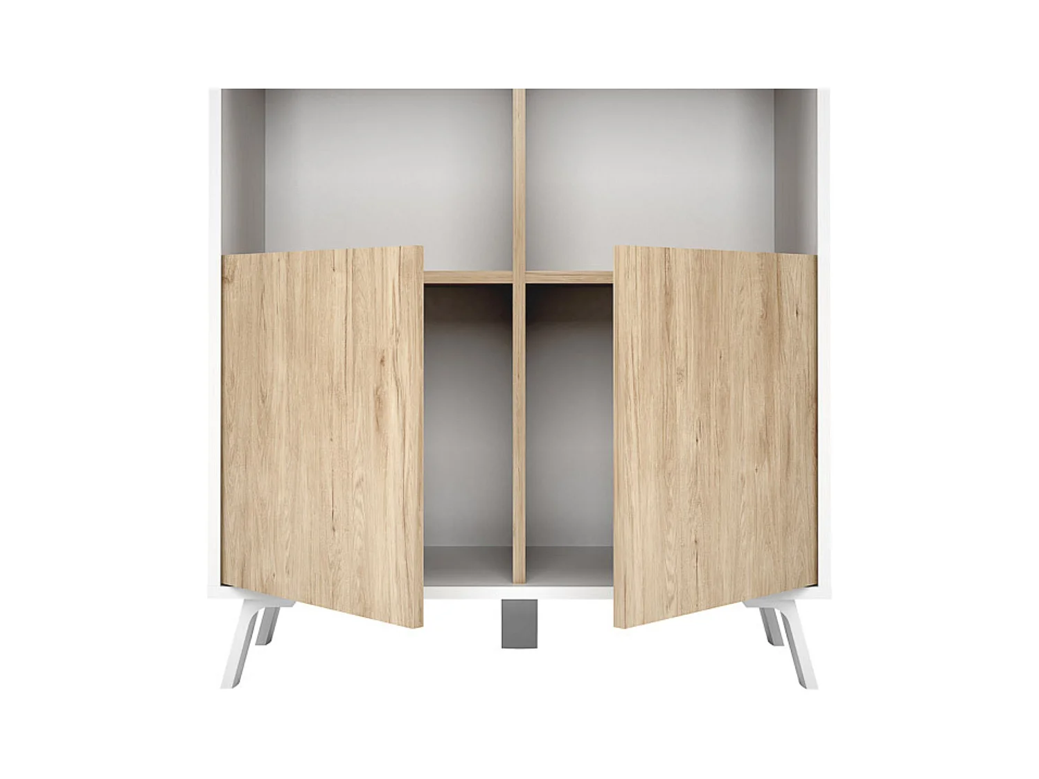 Estantería Decorativa, Librería, Separador Ambientes, Acabado en Roble y Blanco,171 cm (Al) x 80 cm (Anc) x 33,5 cm (Fon)