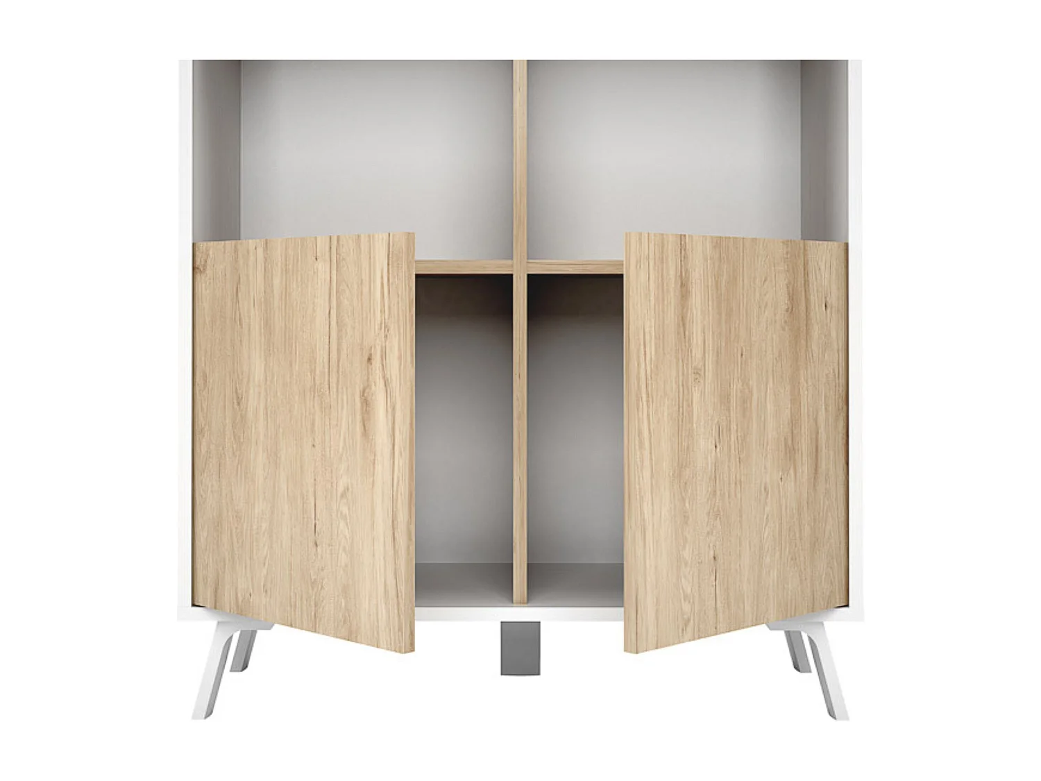 Estantería Decorativa, Librería, Separador Ambientes, Acabado en Roble y Blanco,171 cm (Al) x 80 cm (Anc) x 33,5 cm (Fon)