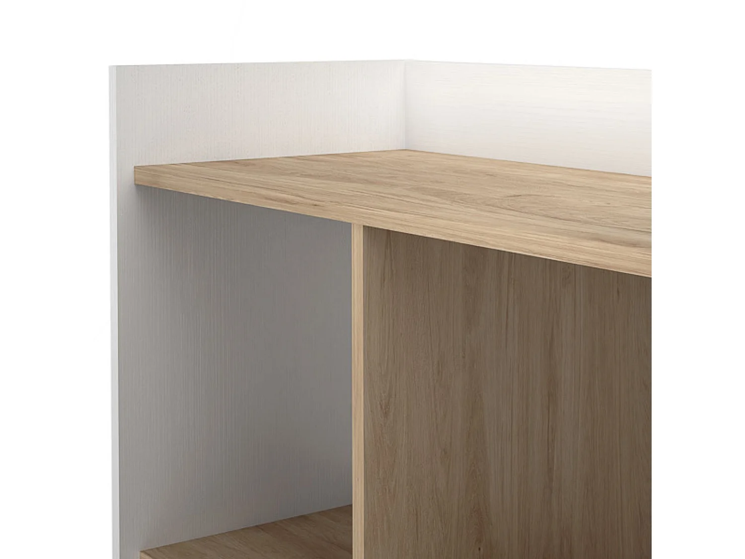 Estantería Decorativa, Librería, Separador Ambientes, Acabado en Roble y Blanco,171 cm (Al) x 80 cm (Anc) x 33,5 cm (Fon)