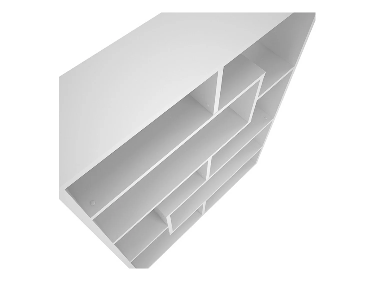 Estantería Geométrica Blanca para Salón con Múltiples Estantes – 169 x 120 x 28 cm (alto x ancho x fondo)