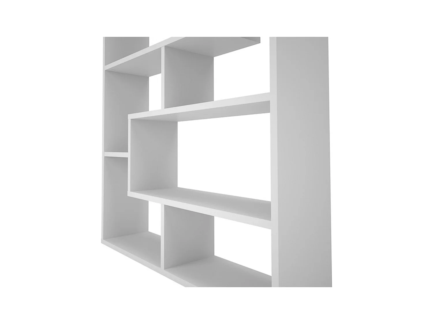 Estantería Geométrica Blanca para Salón con Múltiples Estantes – 169 x 120 x 28 cm (alto x ancho x fondo)