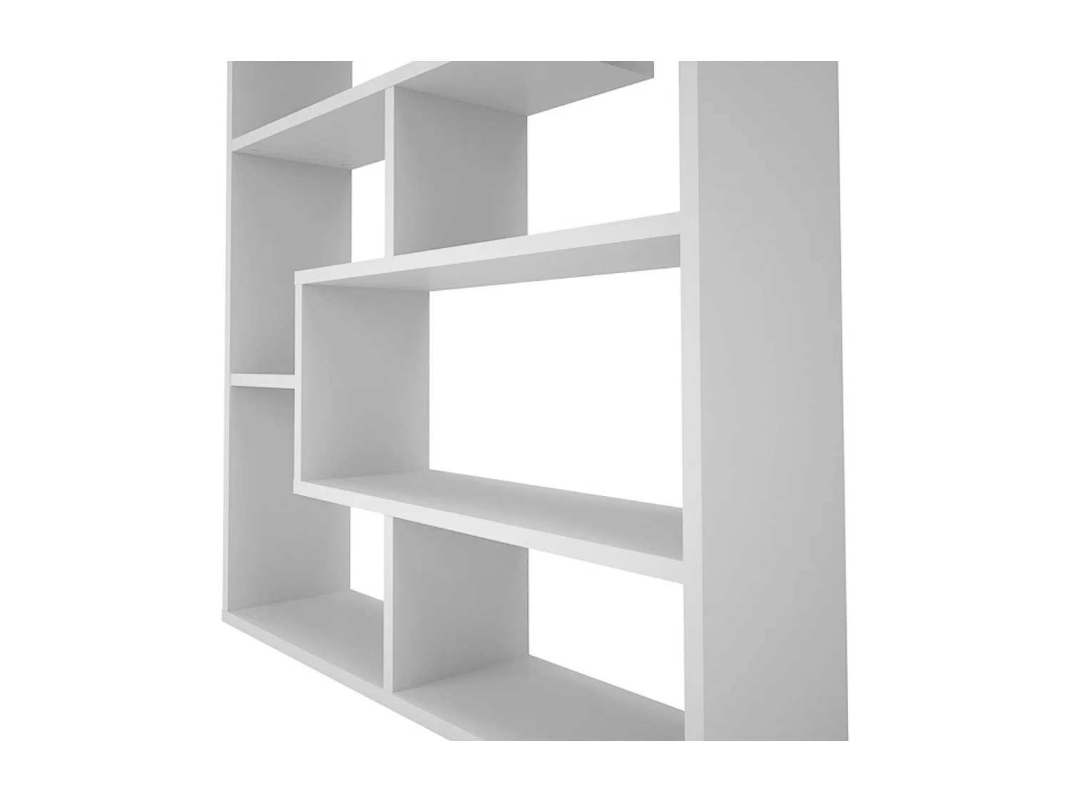 Estantería Geométrica Blanca para Salón con Múltiples Estantes – 169 x 120 x 28 cm (alto x ancho x fondo)