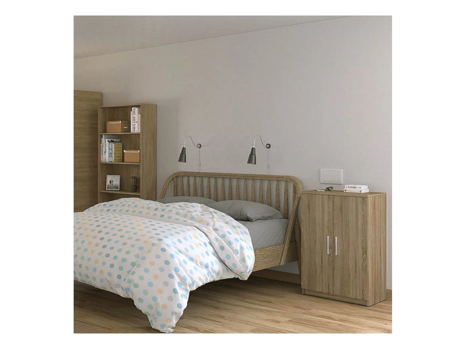 Armario Multiusos Mesita de noche Color Roble – 60 x 90 x 36 cm