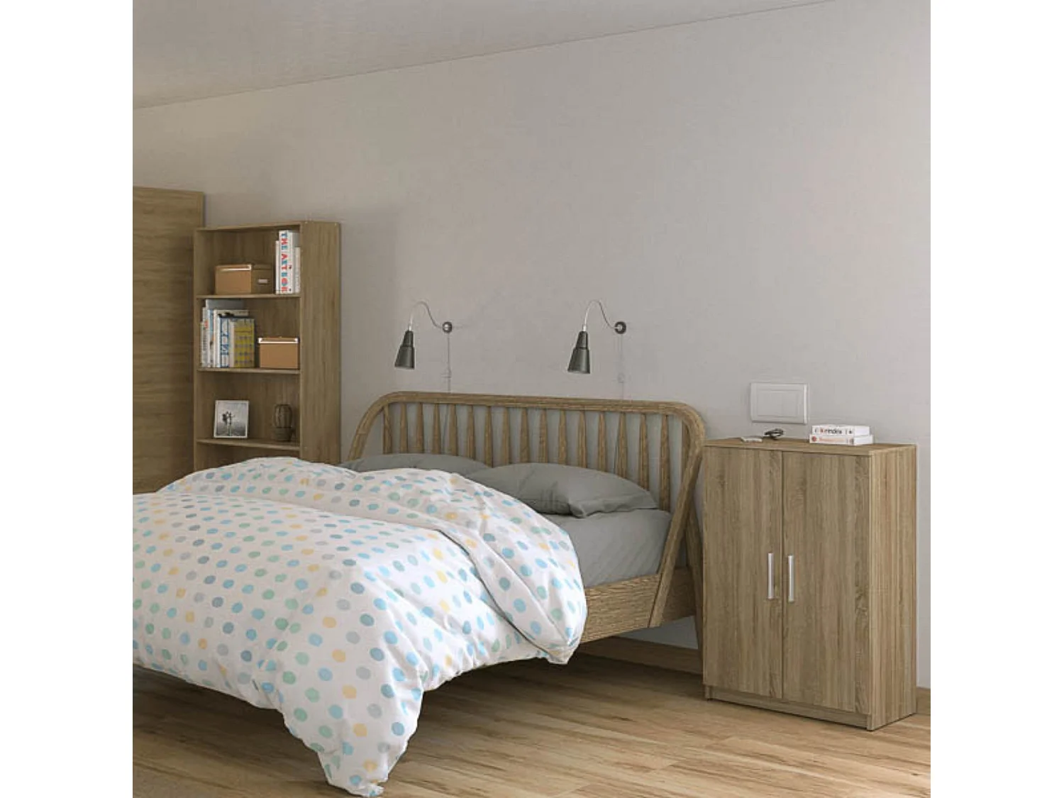 Armario Multiusos Mesita de noche Color Roble – 60 x 90 x 36 cm