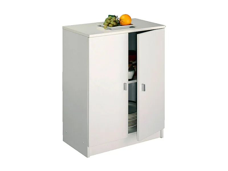 Armario Bajo de Cocina con 2 Puertas – Color Blanco – 60 x 80 x 34 cm
