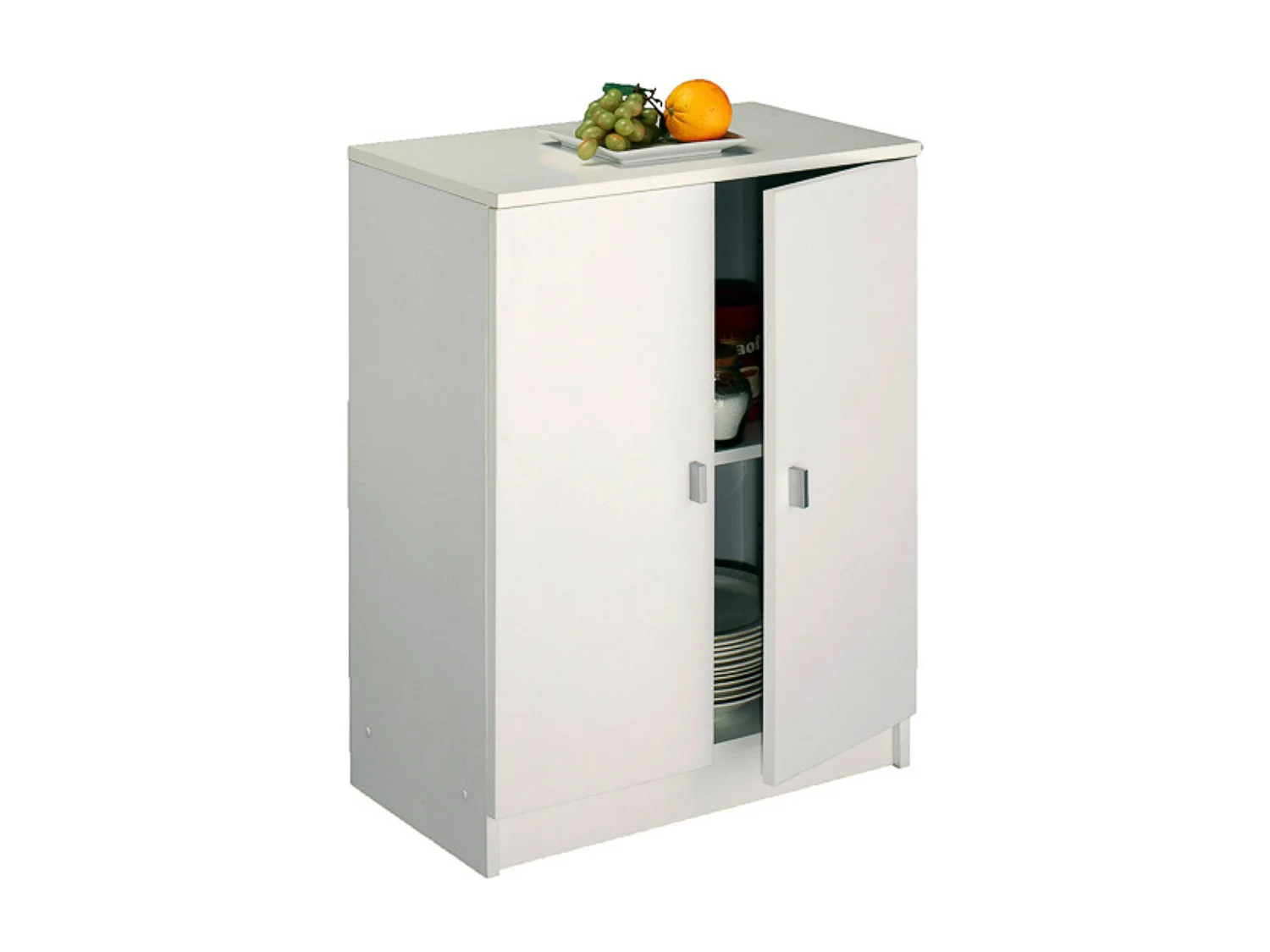 Armario Bajo de Cocina con 2 Puertas – Color Blanco – 60 x 80 x 34 cm