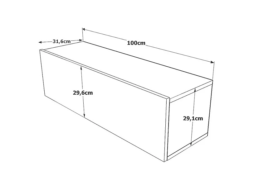 Mueble TV Moderno con Puerta en Melamina Color Blanco y Cambria 100x31.5x29.6cm - Diseño Elegante para Salón.