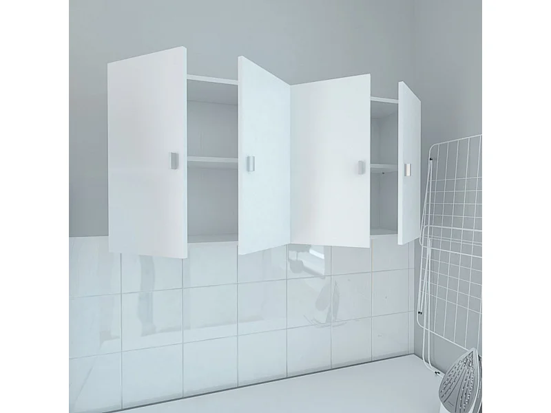 Mueble Alto de Cocina para Colgar con 2 Puertas – Color Blanco – 60 x 60 x 26,5 cm (alto x ancho x fondo)