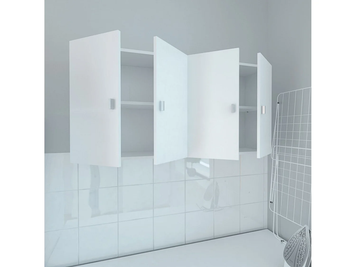 Mueble Alto de Cocina para Colgar con 2 Puertas – Color Blanco – 60 x 60 x 26,5 cm (alto x ancho x fondo)