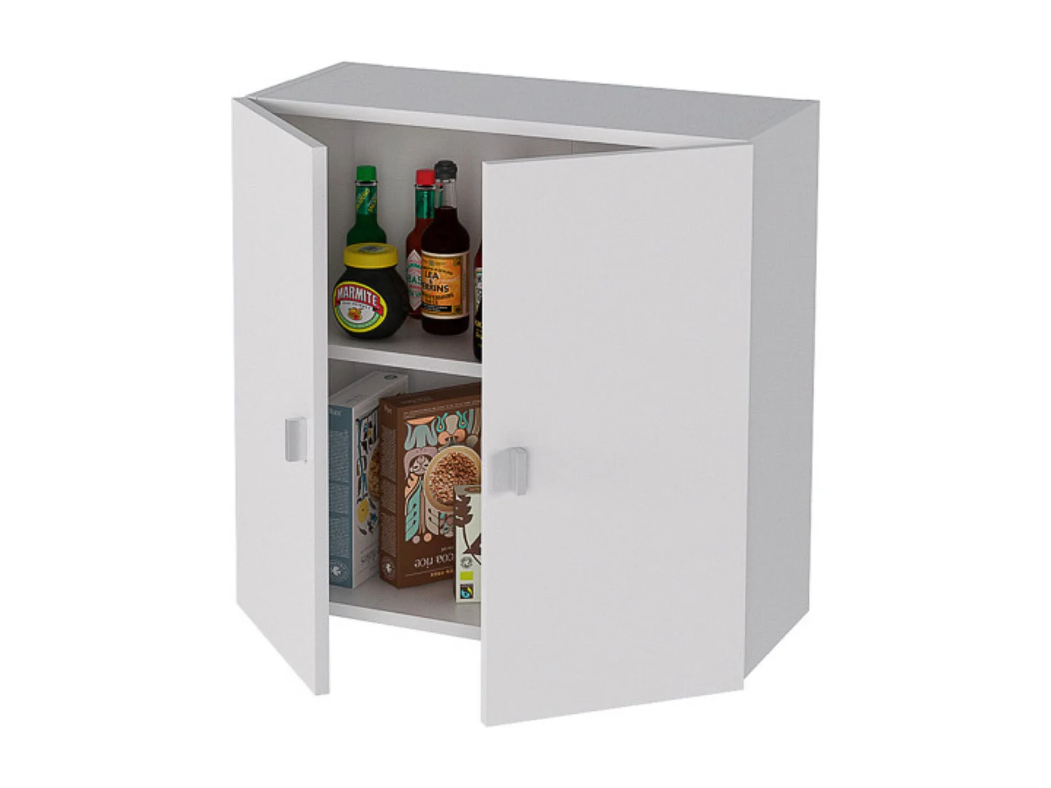Mueble Alto de Cocina para Colgar con 2 Puertas – Color Blanco – 60 x 60 x 26,5 cm (alto x ancho x fondo)