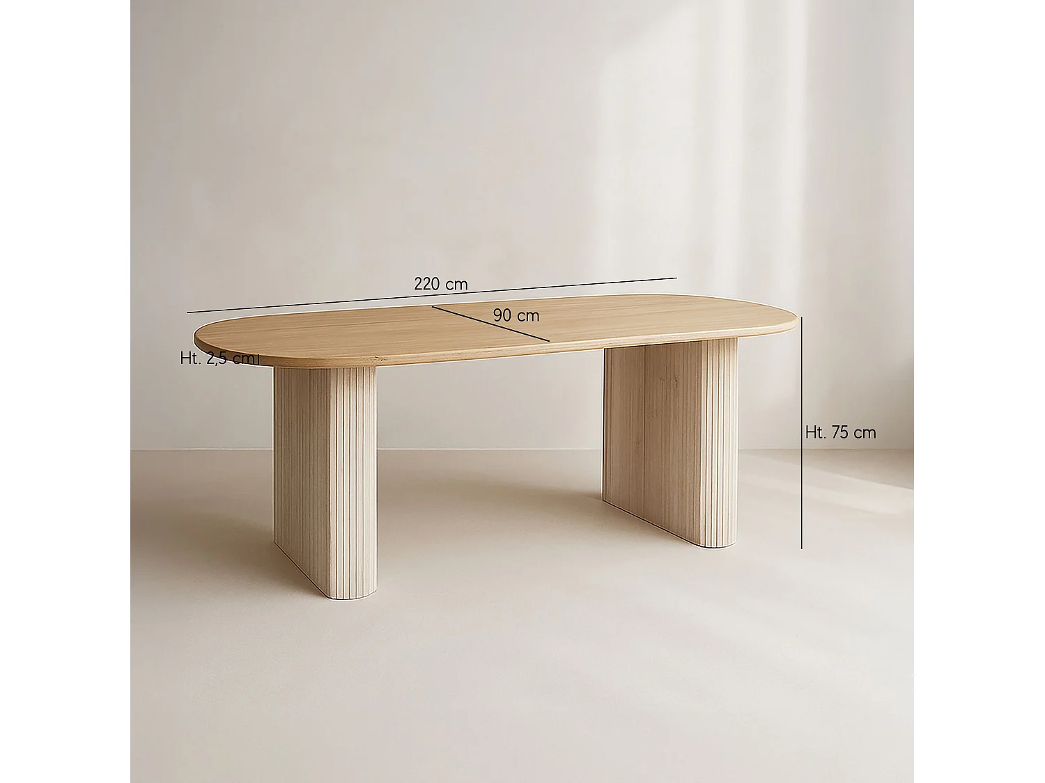 Now's Home - Table En Bois De Chêne 220cm