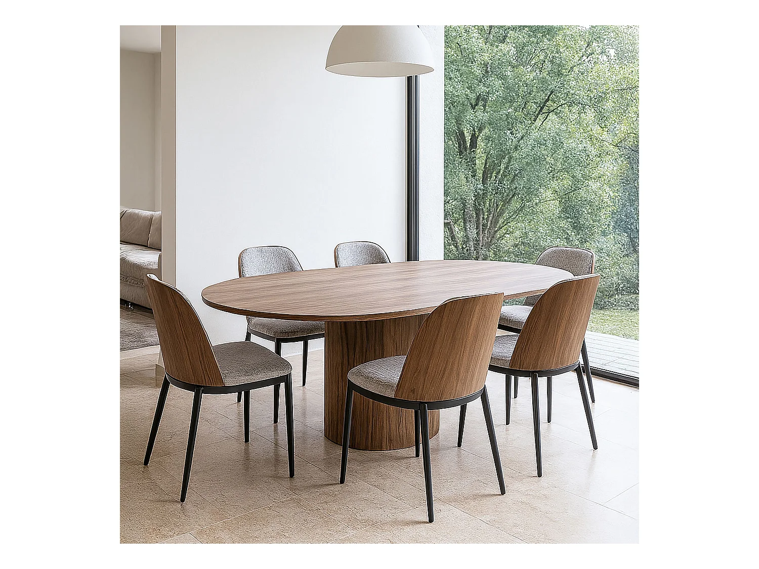 Now's Home - Table Extensible En Bois De Noyer 180-220cm