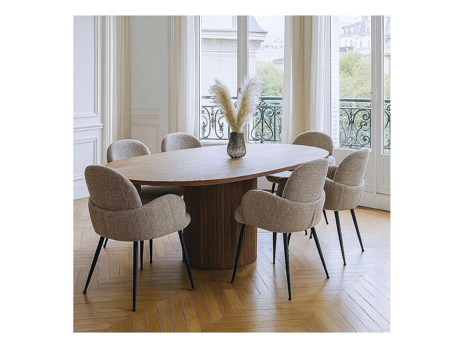 Now's Home - Table Extensible En Bois De Noyer 180-220cm