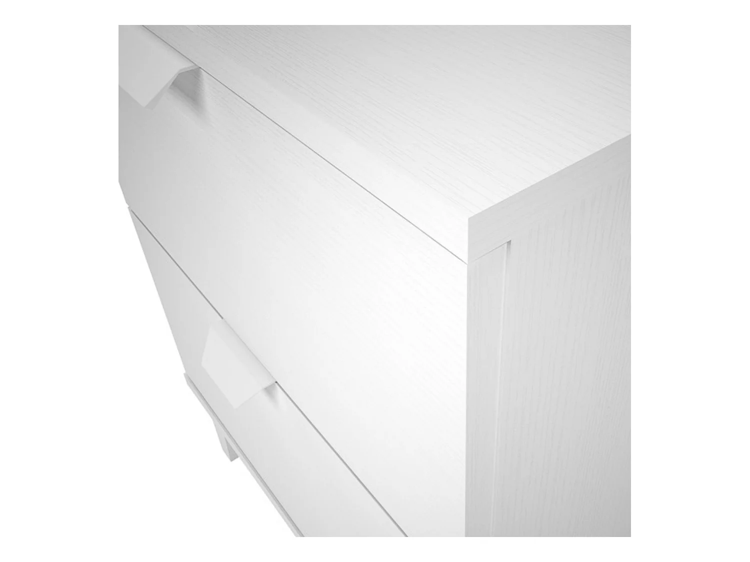 Mesita de Noche 2 cajones, Mesilla de Noche, Color Blanco, Medidas: 43 cm (Ancho) x 34 cm (Fondo) x 56 cm (Alto)