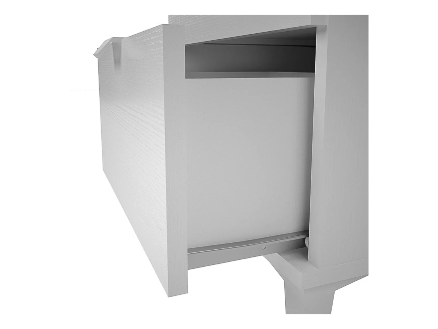 Mesita de Noche 2 cajones, Mesilla de Noche, Color Blanco, Medidas: 43 cm (Ancho) x 34 cm (Fondo) x 56 cm (Alto)