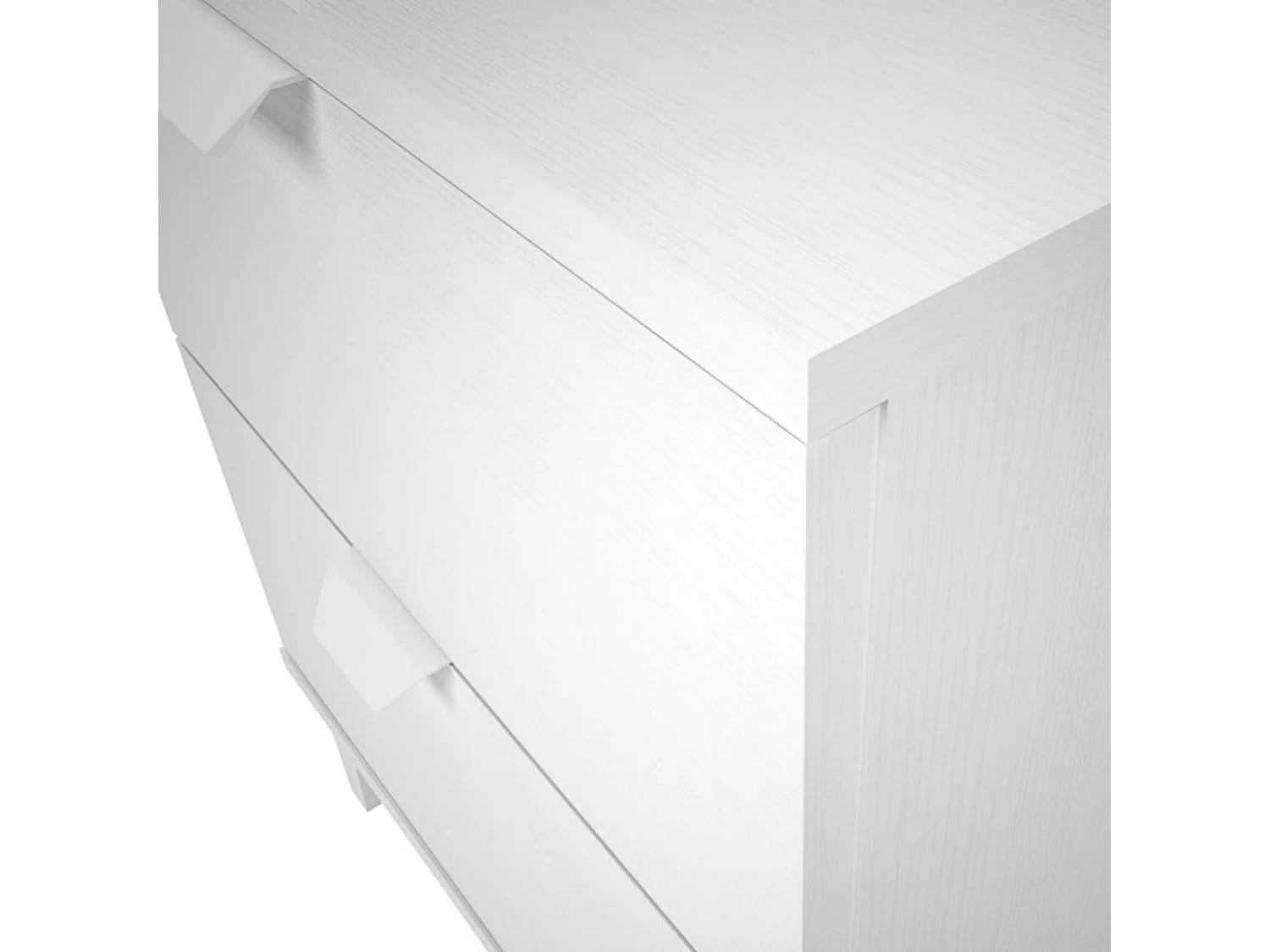 Mesita de Noche 2 cajones, Mesilla de Noche, Color Blanco, Medidas: 43 cm (Ancho) x 34 cm (Fondo) x 56 cm (Alto)