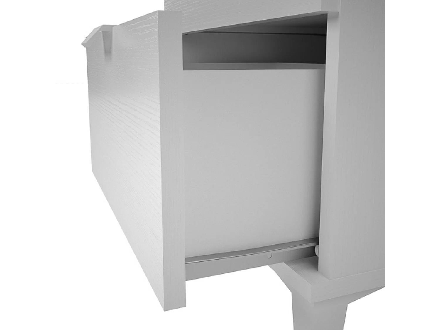 Mesita de Noche 2 cajones, Mesilla de Noche, Color Blanco, Medidas: 43 cm (Ancho) x 34 cm (Fondo) x 56 cm (Alto)