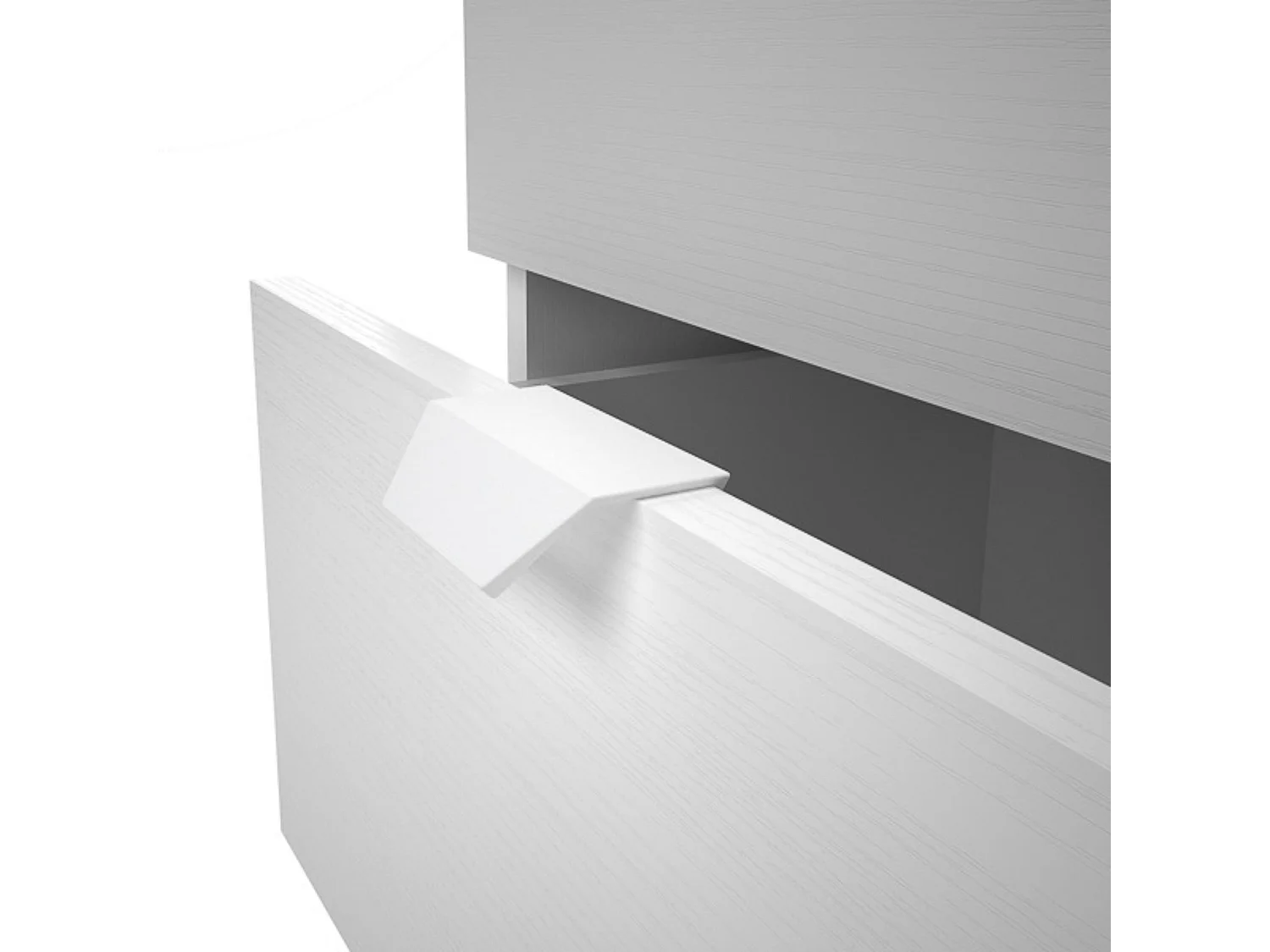 Mesita de Noche 2 cajones, Mesilla de Noche, Color Blanco, Medidas: 43 cm (Ancho) x 34 cm (Fondo) x 56 cm (Alto)