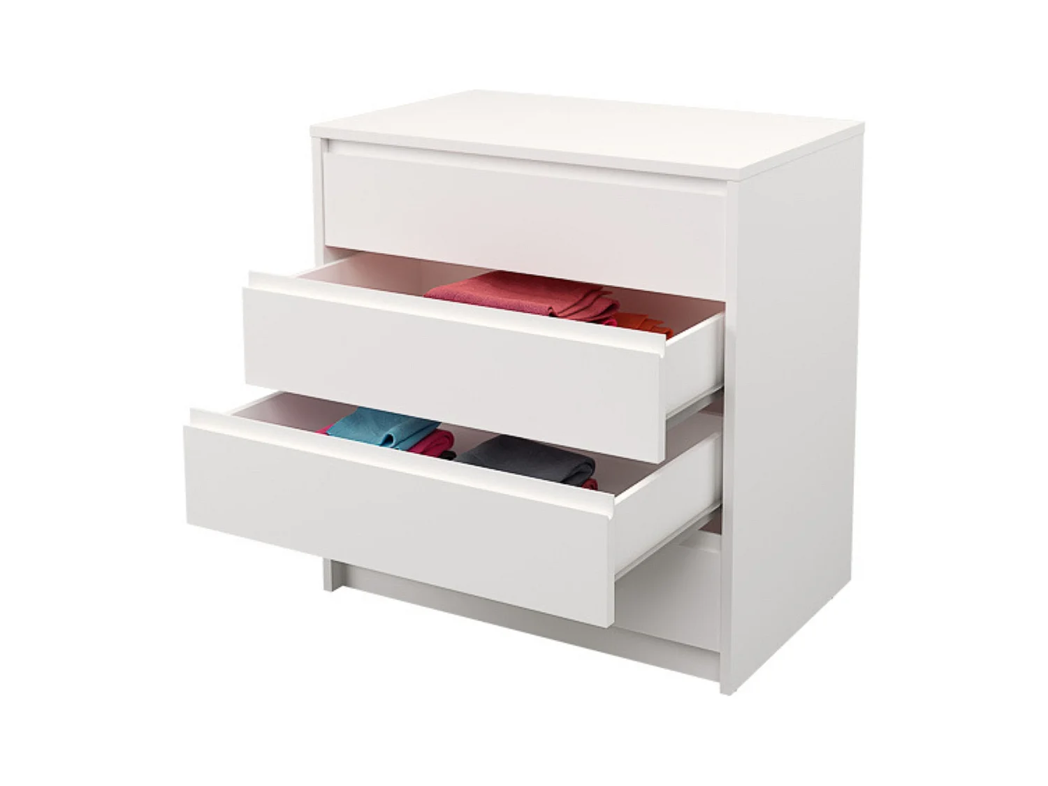 Cómoda Cajonera 4 cajones acabado en blanco. 74cm(alto) 70cm(ancho) 45cm(fondo)