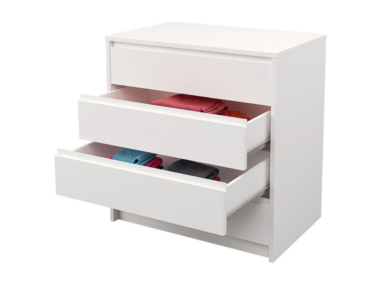 Cómoda Cajonera 4 cajones acabado en blanco. 74cm(alto) 70cm(ancho) 45cm(fondo)