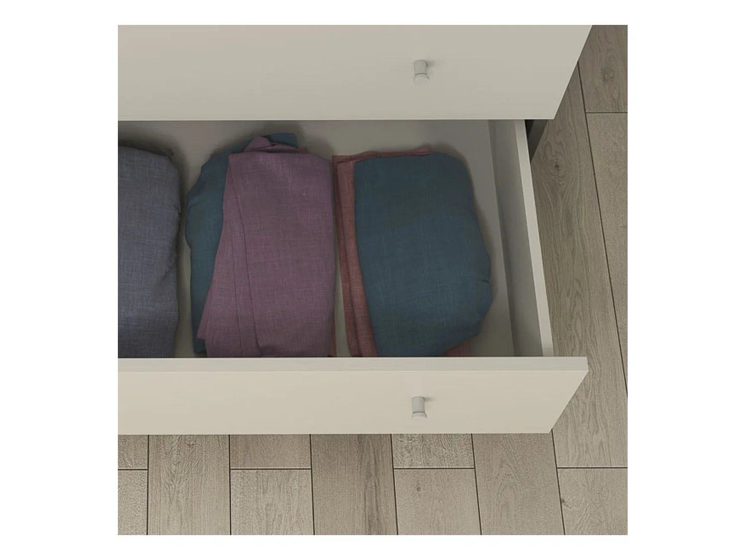 Cómoda con 4 Cajones, para Dormitorio, Acabado en Color Blanco, Medidas: 80 cm (Ancho) x 100 cm (Alto) x 48 cm (Fondo)