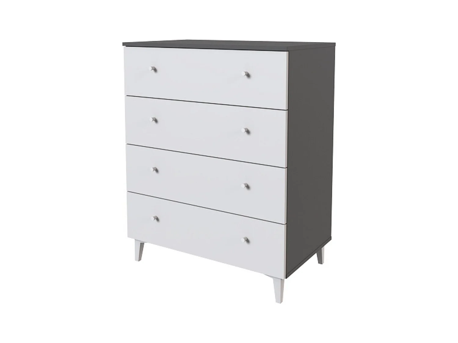 Cómoda con 4 Cajones, para Dormitorio, Acabado en Color Blanco, Medidas: 80 cm (Ancho) x 100 cm (Alto) x 48 cm (Fondo)