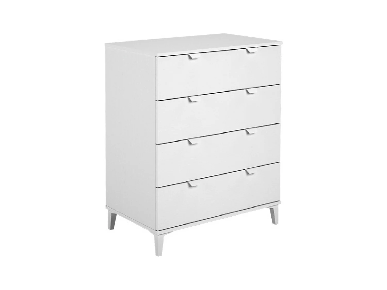 Cómoda con 4 Cajones, para Dormitorio, Acabado en Color Blanco, Medidas: 80 cm (Ancho) x 98 cm (Alto) x 48 cm (Fondo)