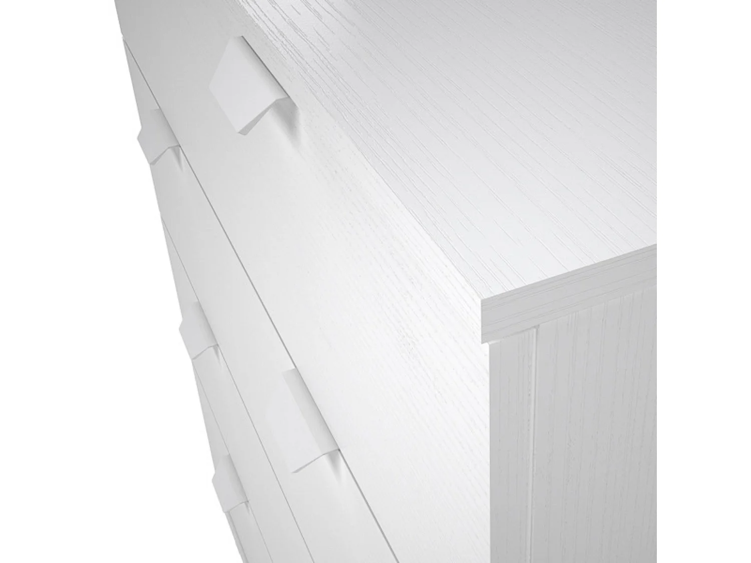 Cómoda con 4 Cajones, para Dormitorio, Acabado en Color Blanco, Medidas: 80 cm (Ancho) x 98 cm (Alto) x 48 cm (Fondo)