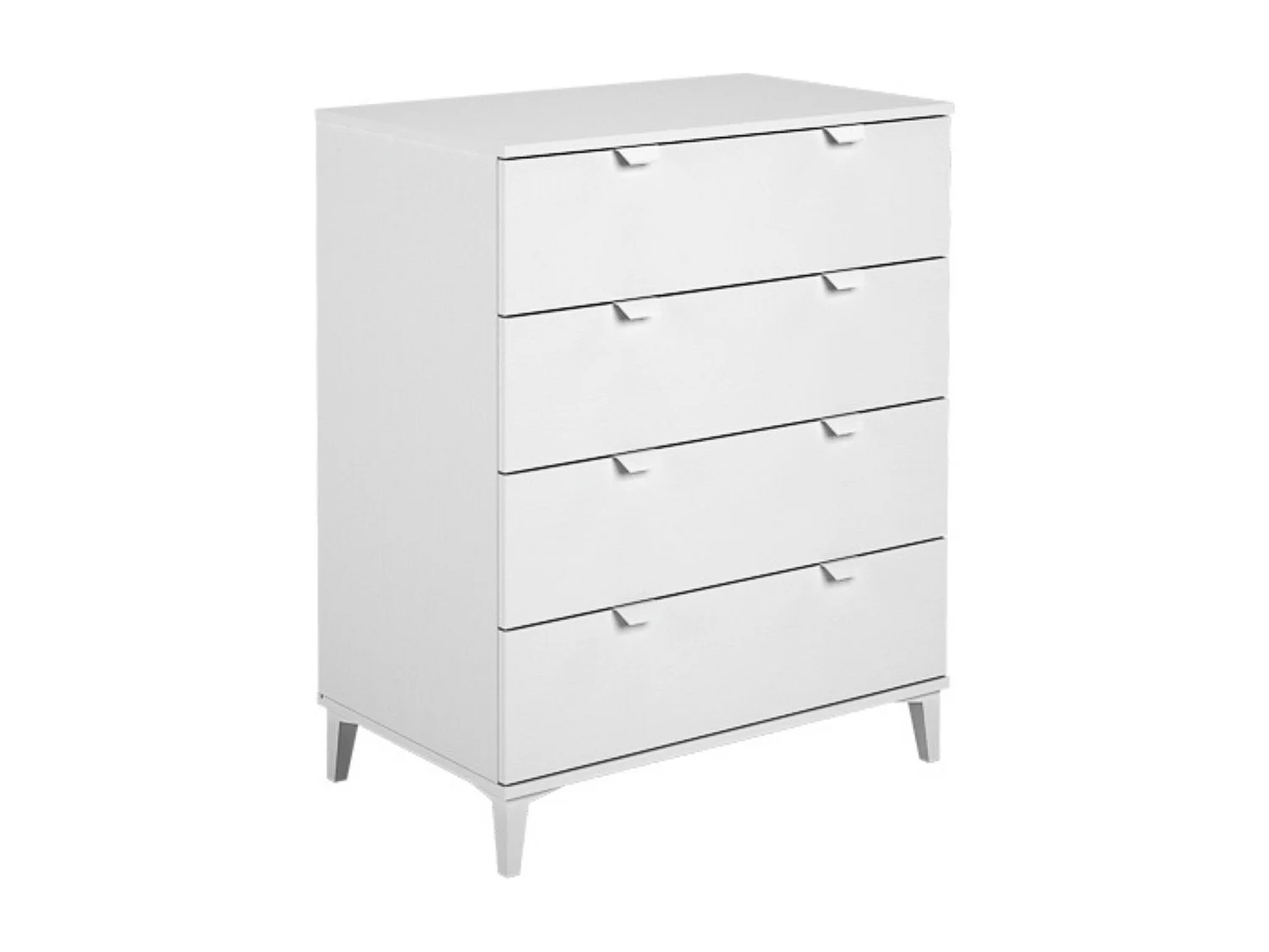 Cómoda con 4 Cajones, para Dormitorio, Acabado en Color Blanco, Medidas: 80 cm (Ancho) x 98 cm (Alto) x 48 cm (Fondo)