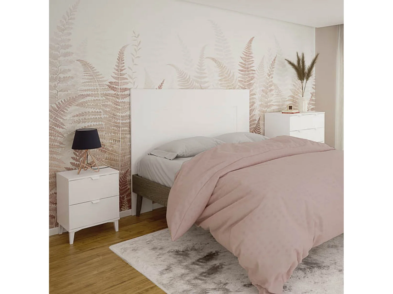 Cómoda con 4 Cajones, para Dormitorio, Acabado en Color Blanco, Medidas: 80 cm (Ancho) x 98 cm (Alto) x 48 cm (Fondo)