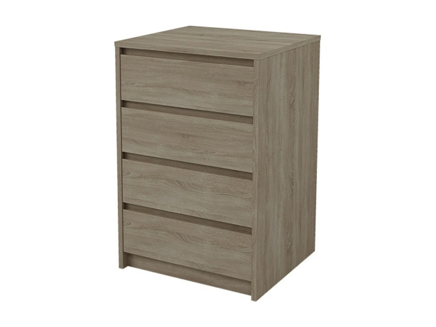 Cómoda Cajonera 4 cajones acabado en Color Roble. 74cm(alto) 50cm(ancho) 45cm(fondo)