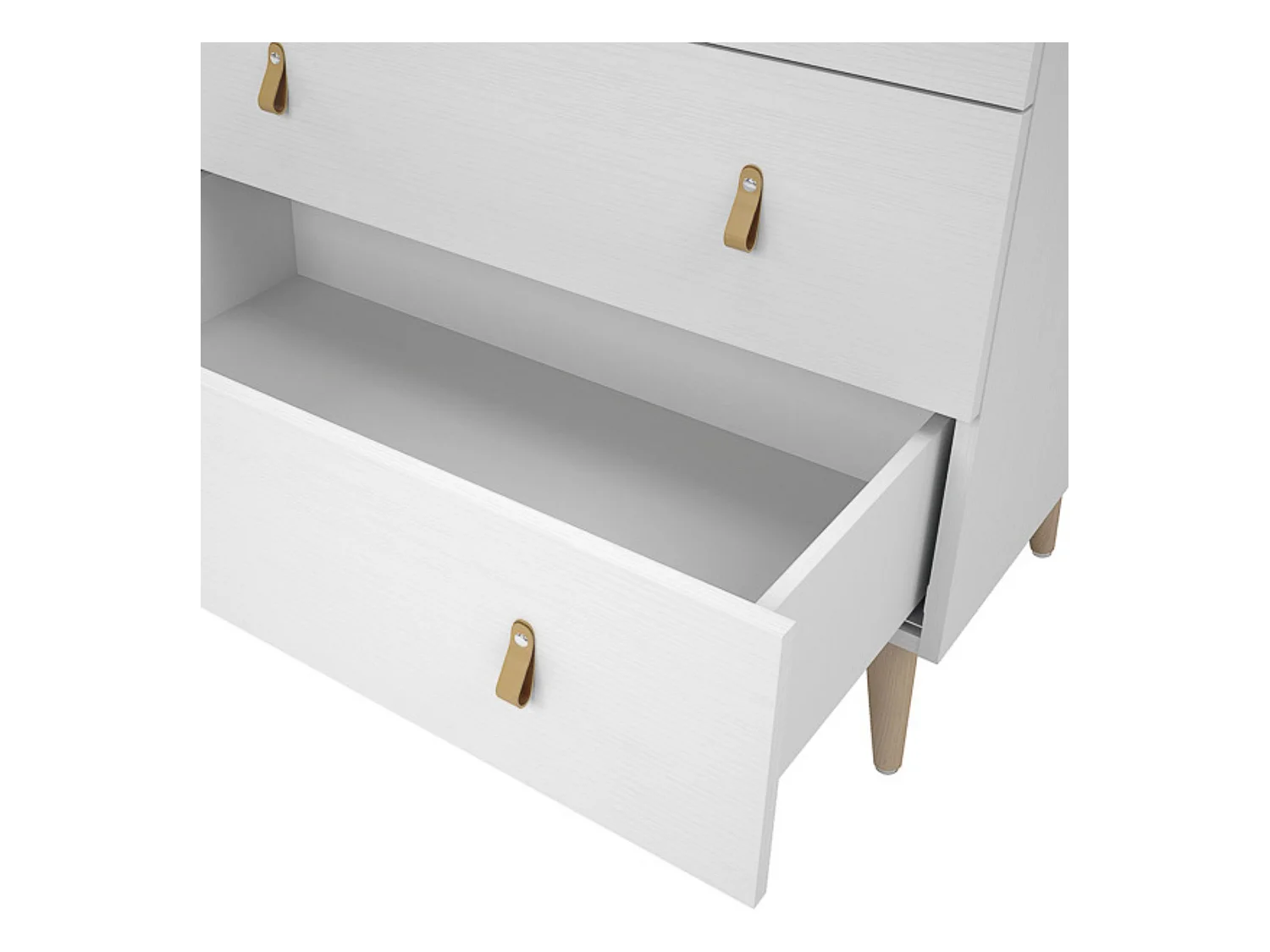 Cómoda con 5 Cajones, para Dormitorio, Acabado en Color Blanco, Medidas: 80 cm (Ancho) x 120 cm (Alto) x 48 cm (Fondo)