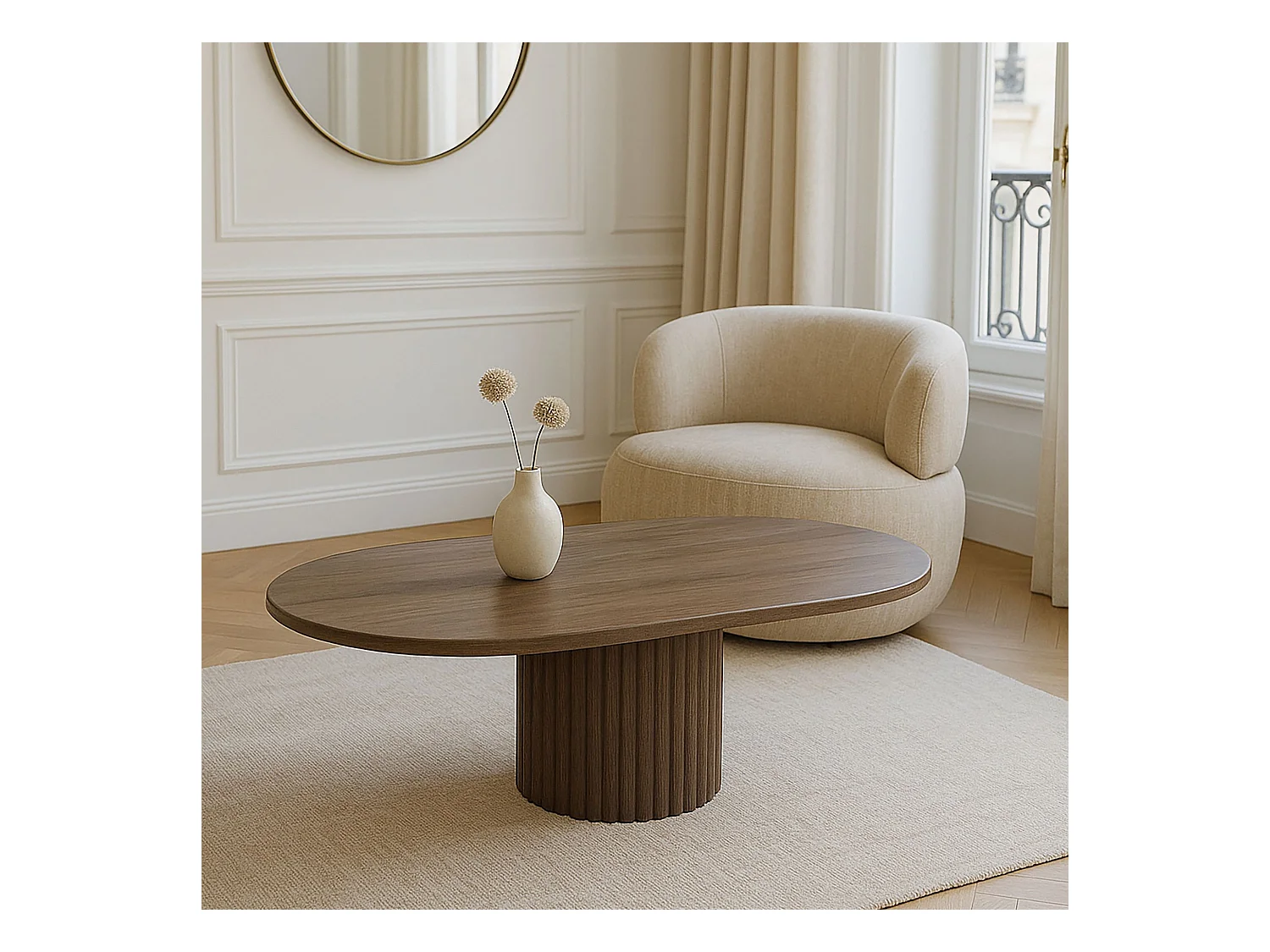 Now's Home - Table Basse En Bois De Noyer 110cm